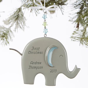 Personalized Elephant Ornament for Boys