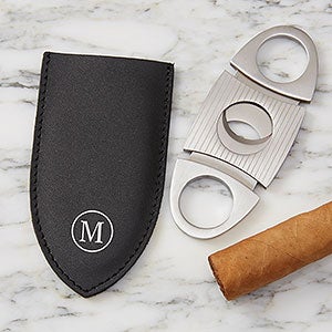 Stainless Steel Cigar Cutter with Personalized Pouch