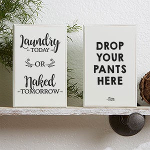 Laundry Room Personalized Rectangle Shelf Blocks