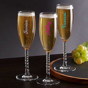 Personalized Champagne Flutes - Trendy Signature