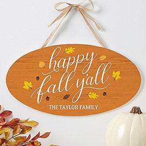 Happy Fall Y'All Personalized Fall Wood Sign