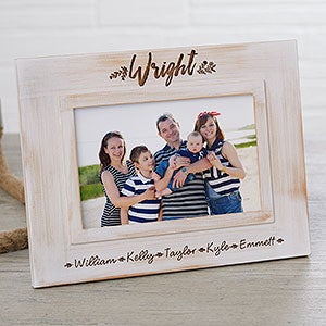 Personalized Farmhouse White Washed Picture Frame