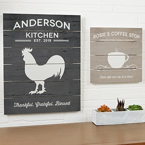 Personalized Wooden Slat Sign 16x20 Farmhouse Kitchen