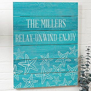 Coastal Home 16x20 Personalized Wood Plank Signs