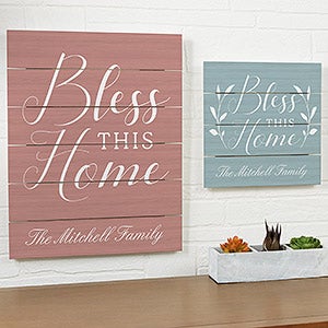 Bless This House Personalized Wood Plank Signs