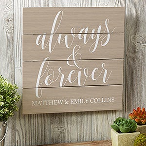 Always & Forever 12x12 Personalized Wooden Slat Signs