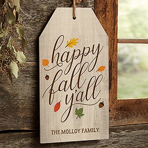 Happy Fall Y'All Personalized Wood Sign