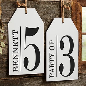 Family Number Sign Personalized Wood Tag