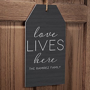 Personalized Wall Art Wood Tag - Love Lives Here