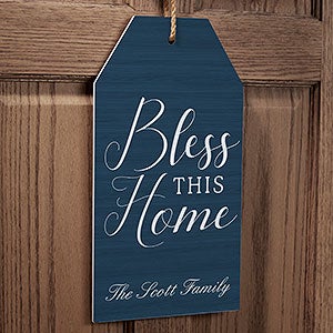 Personalized Wood Wall Tag Art - Bless This House