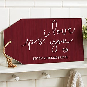 Personalized Wall Art Wood Tag - PS I Love You