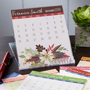 Personalized Desk Calendar - Modern Floral