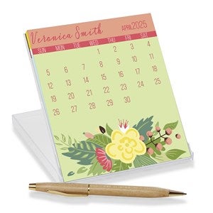 Personalized Desk Calendar - Modern Floral