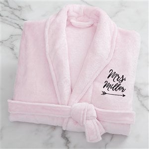 Mrs. Embroidered Luxury Pink Fleece Robe