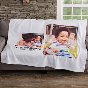 Personalized Sweatshirt Photo Blanket - 2 Photos