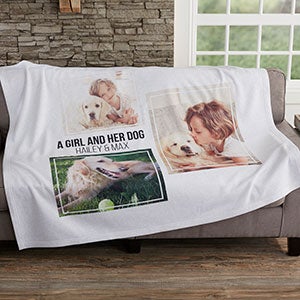 Personalized Sweatshirt Photo Blanket - 3 Photos