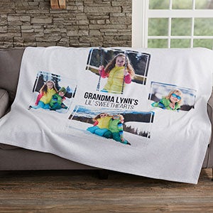 Personalized Sweatshirt Photo Blanket - 4 Photos