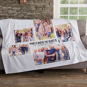 Personalized Sweatshirt Photo Blanket - 5 Photos