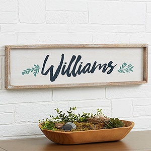 Cozy Home Personalized Whitewashed Barnwood Frame Wall Art- 30" x 8" - #19251-30x8