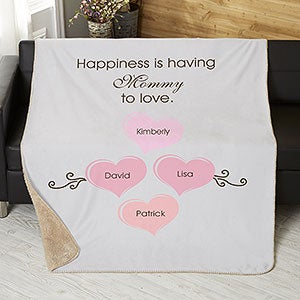 Happiness Is... Personalized 60x80 Sherpa Blanket