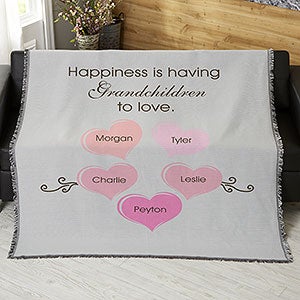 Happiness Is... Personalized 56x60 Woven Throw