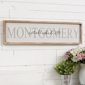 Personalized Family Name Wall Art - Barnwood Frame