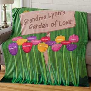 Grandma's Garden 60x80 Personalized Fleece Blanket