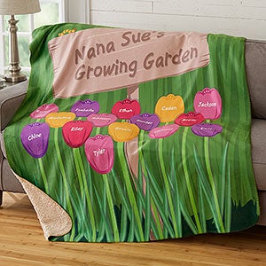 Grandma's Garden 50x60 Personalized Sherpa Blanket