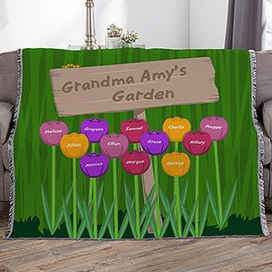 Grandma's Garden 50x60 Personalized Woven Throw Blanket