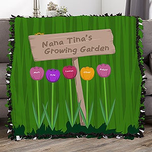 Grandma's Garden 50x60 Personalized Tie Blanket