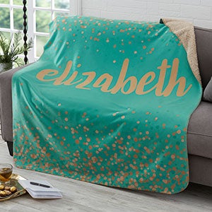 Sparkling Name 50x60 Personalized Sherpa Blanket