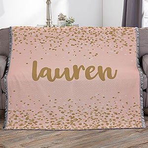 Sparkling Name Personalized 50x60 Woven Throw