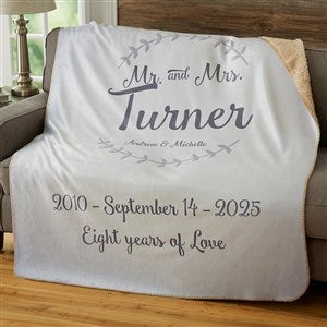 Mr. & Mrs. Personalized Wedding & Anniversary 50x60 Sherpa Blanket