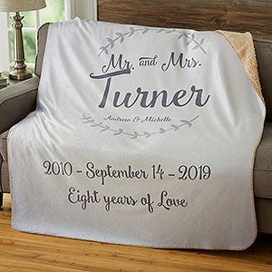 Mr. & Mrs. Personalized Wedding & Anniversary 60x80 Sherpa Blanket