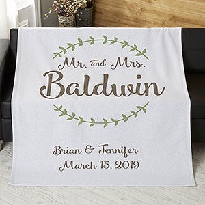 Mr. & Mrs. Personalized Wedding & Anniversary 50x60 Sweatshirt Blanket