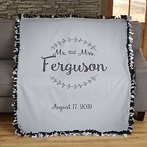 Mr. & Mrs. Personalized Wedding & Anniversary 60x80 Tie Blanket