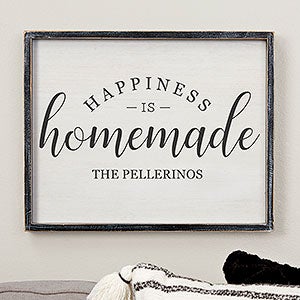 Happiness Is Homemade Blackwashed Wood Wall Art - 14x18