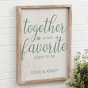 Romantic Personalized Word Art - Together | 14x18 Barnwood Frame