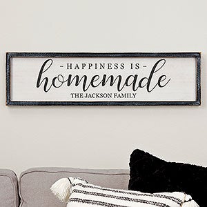 Happiness Is Homemade Personalized Blackwashed Wood Wall Art