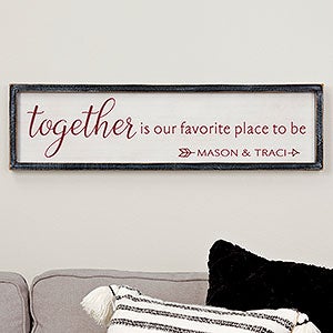 Together... Personalized Blackwashed Wood Wall Art - 30x8