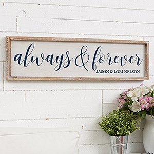 Personalized Barnwood Wall Art - Always & Forever