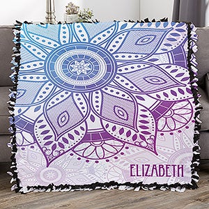 Mandala Personalized 50x60 Tie Blanket