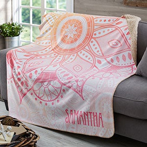 Personalized 60x80 Sherpa Blanket - Mandala