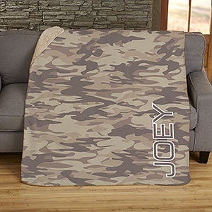 Personalized 50x60 Sherpa Camo Blanket