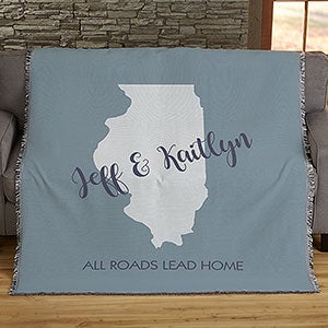 State Pride Personalized 50x60 Woven Throw Blanket