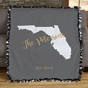 State Pride Personalized 50x60 Tie Blanket