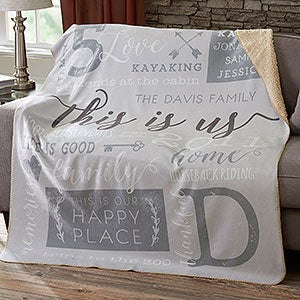 This Is Us Personalized 50x60 Sherpa Blanket