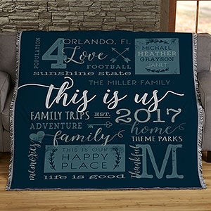 This Is Us Personalized 50x60 Woven Throw Blanket