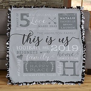 This Is Us Personalized 50x60 Tie Blanket