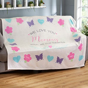 All Our Hearts Personalized 50x60 Fleece Blanket